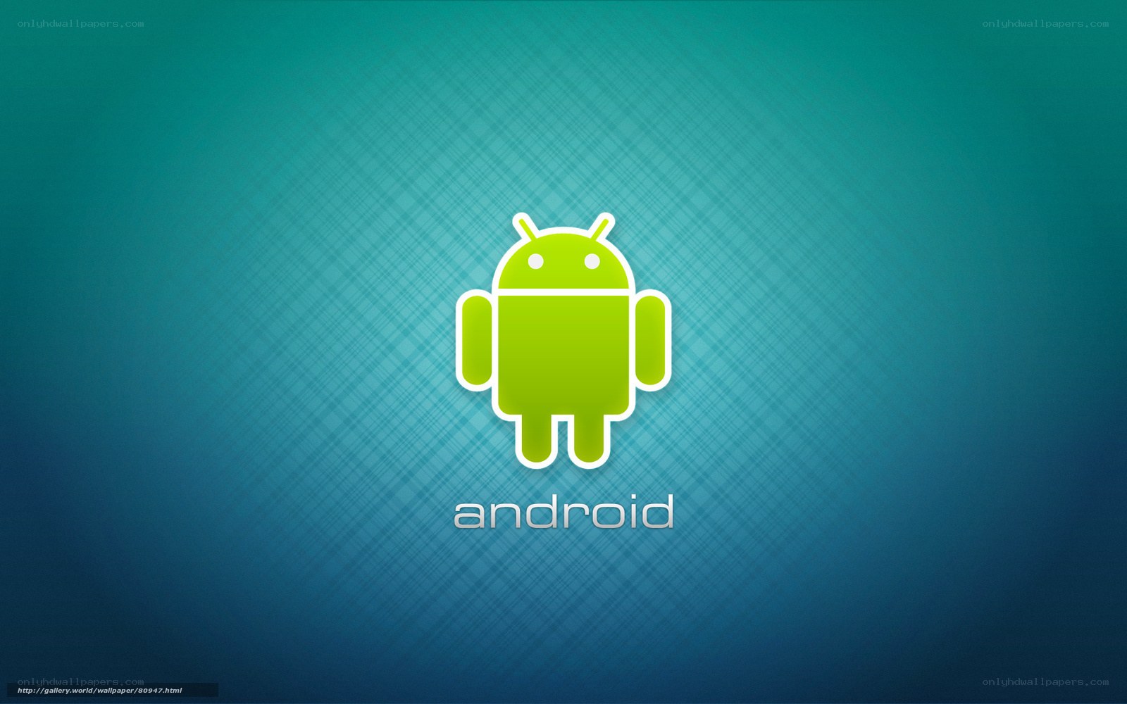 Android logo on blue background