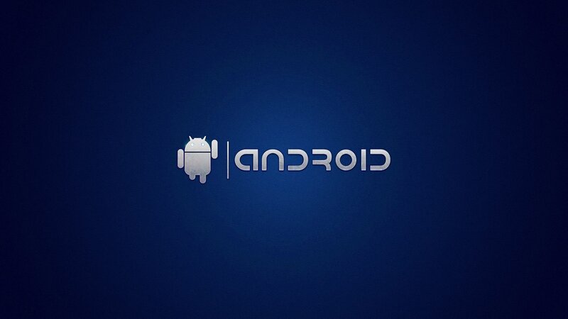 Android Logo on Blue — Minimalist, Digital Art