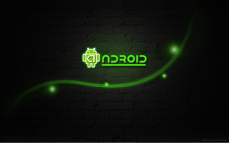 Android logo on brick wall