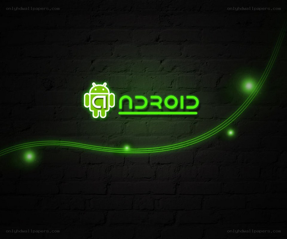 Android logo on brick wall