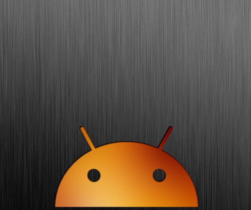 Android logo on brushed metal