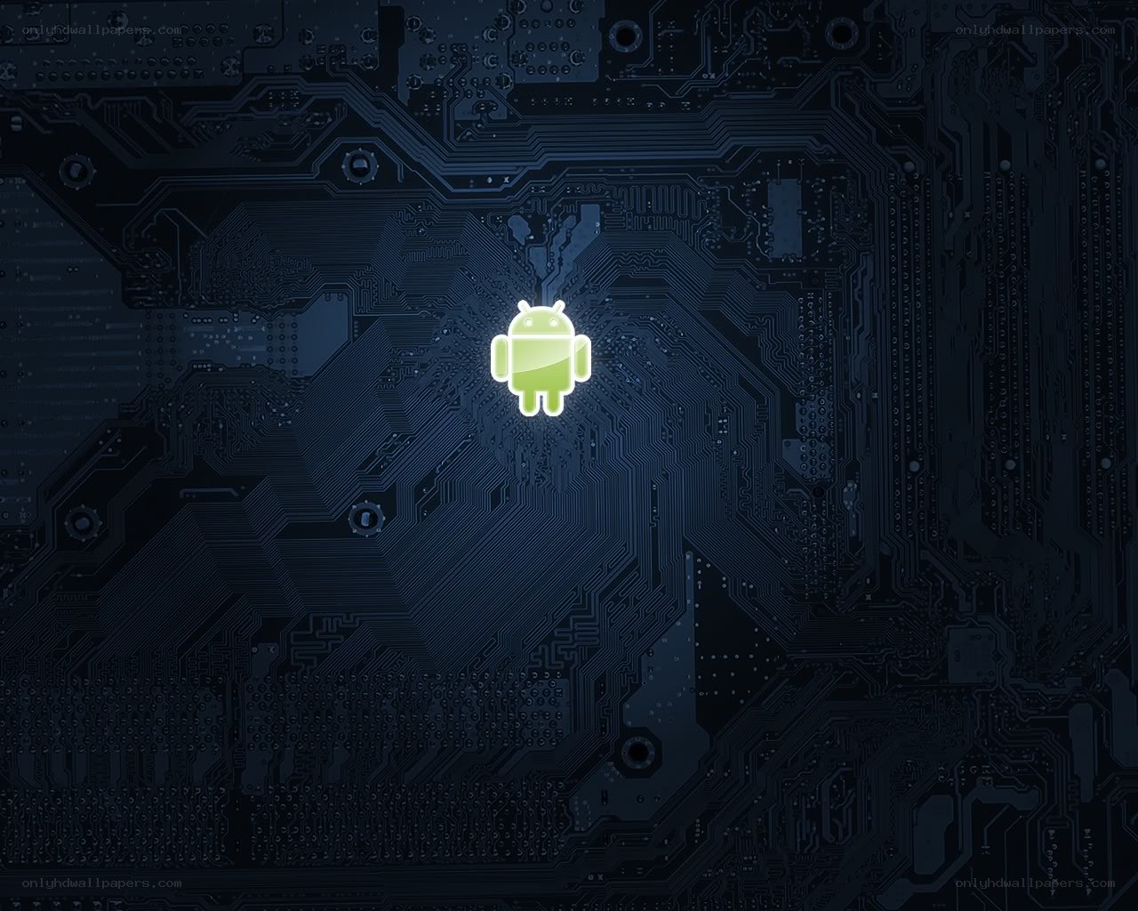 Android logo on circuit board