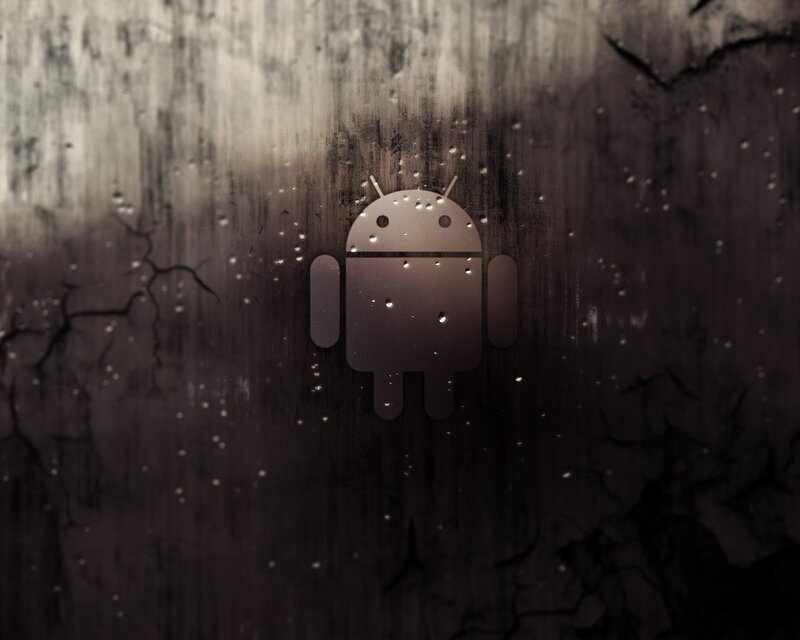 Android logo on cracked wall