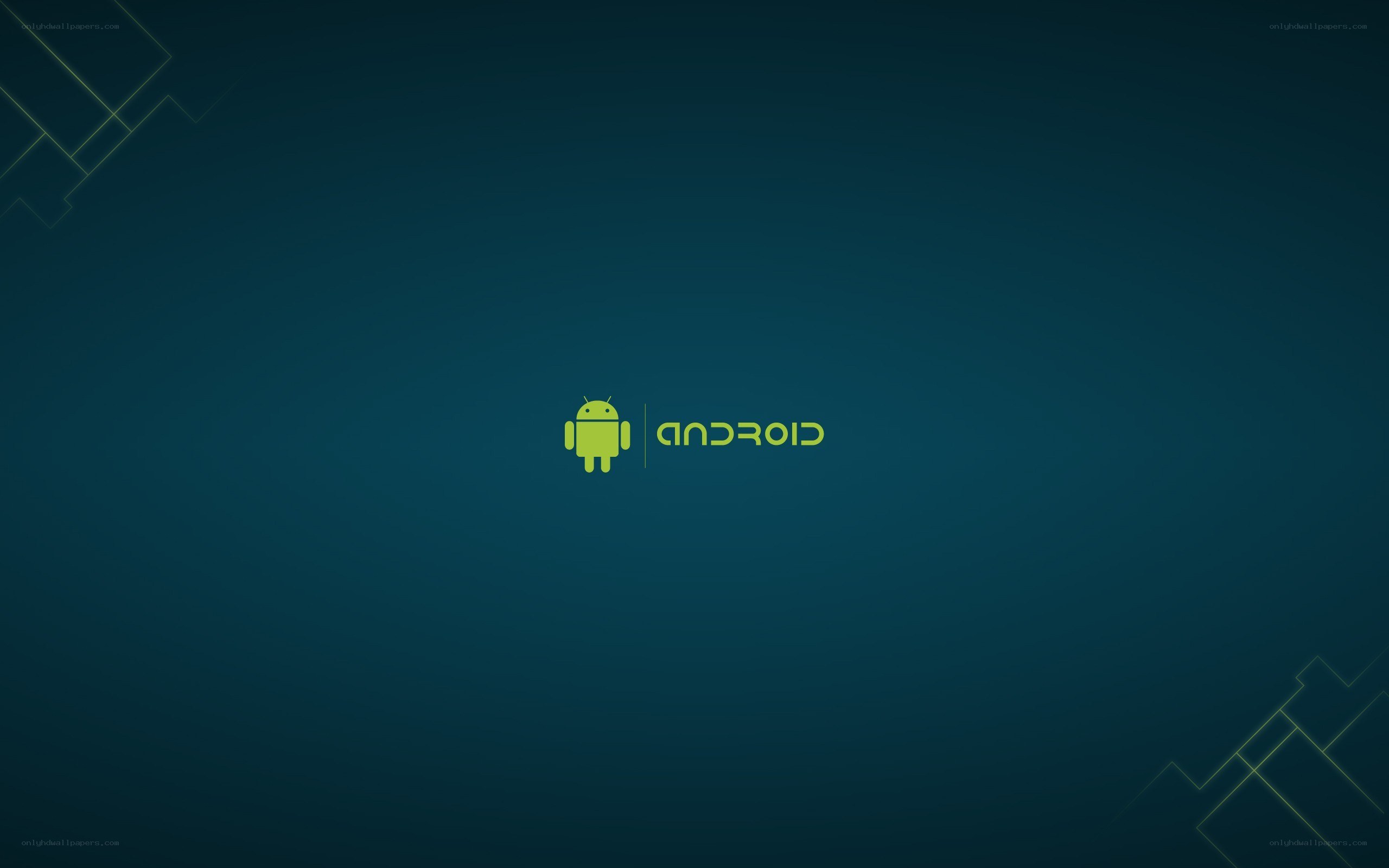Android logo on dark background