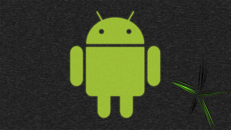Android logo on dark background