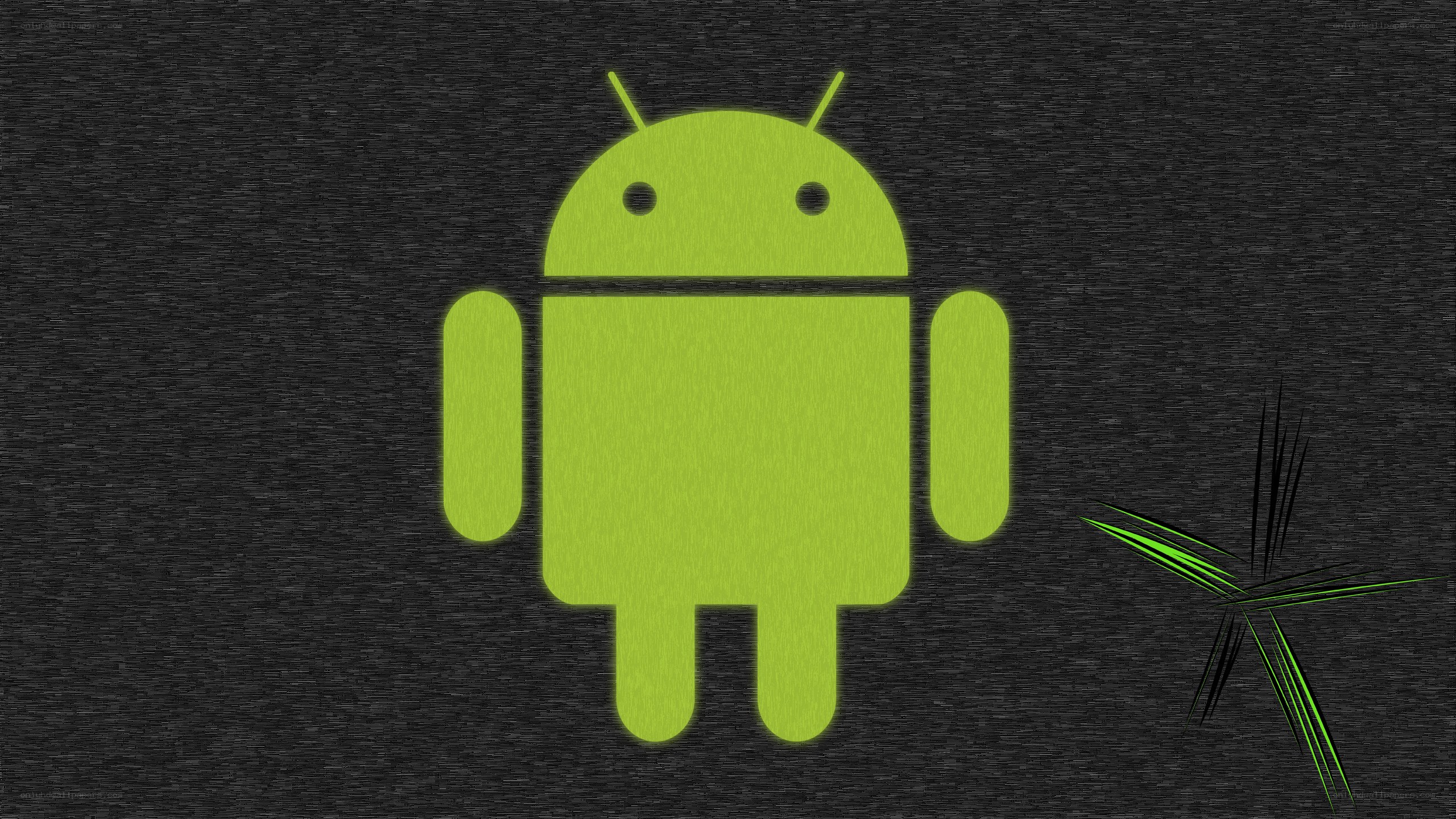 Android logo on dark background
