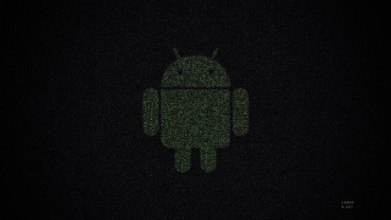 Android logo on dark background