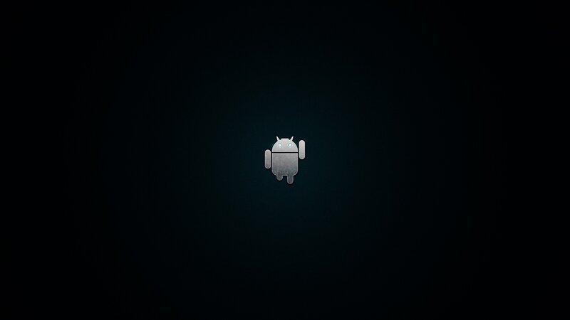 Android logo on dark background
