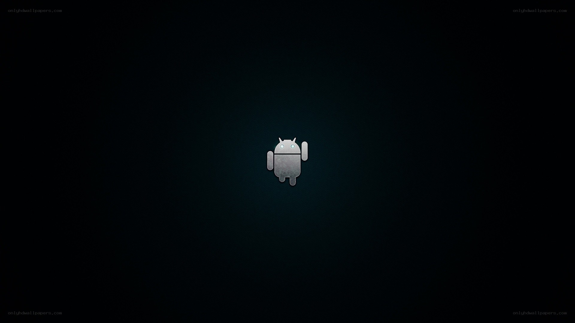 Android logo on dark background