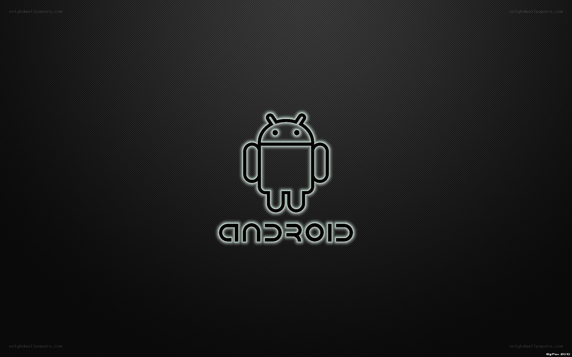 Android logo on dark background
