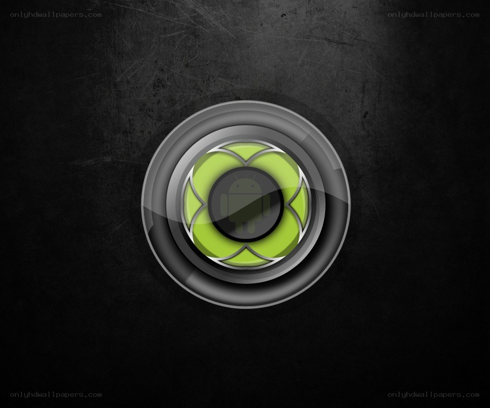 Android logo on dark background