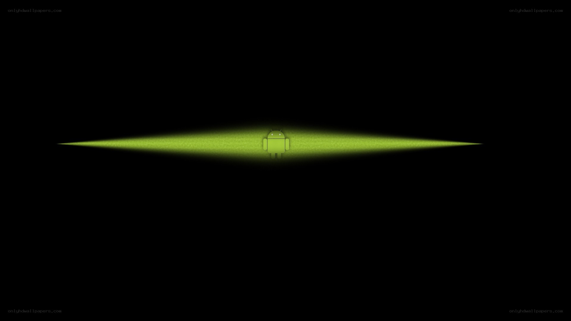 Android logo on dark background