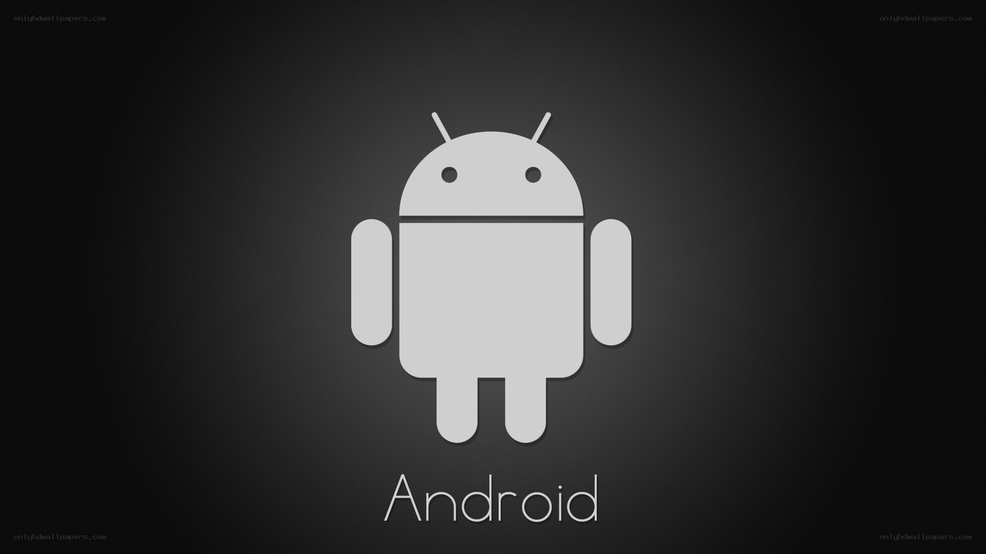 Android logo on dark background
