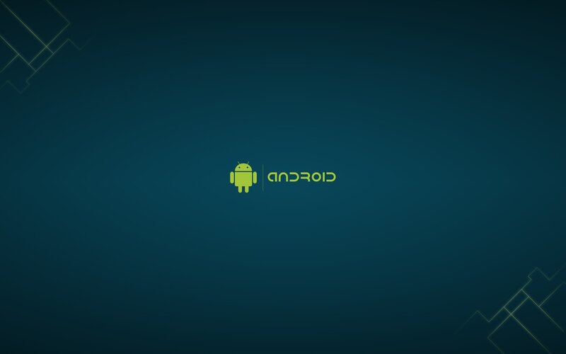 Android Logo on Dark Background — Blue