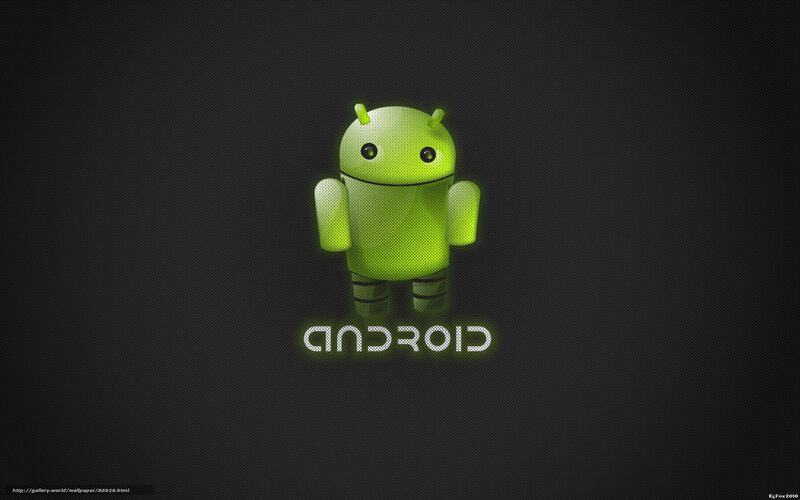 Android logo on dark background