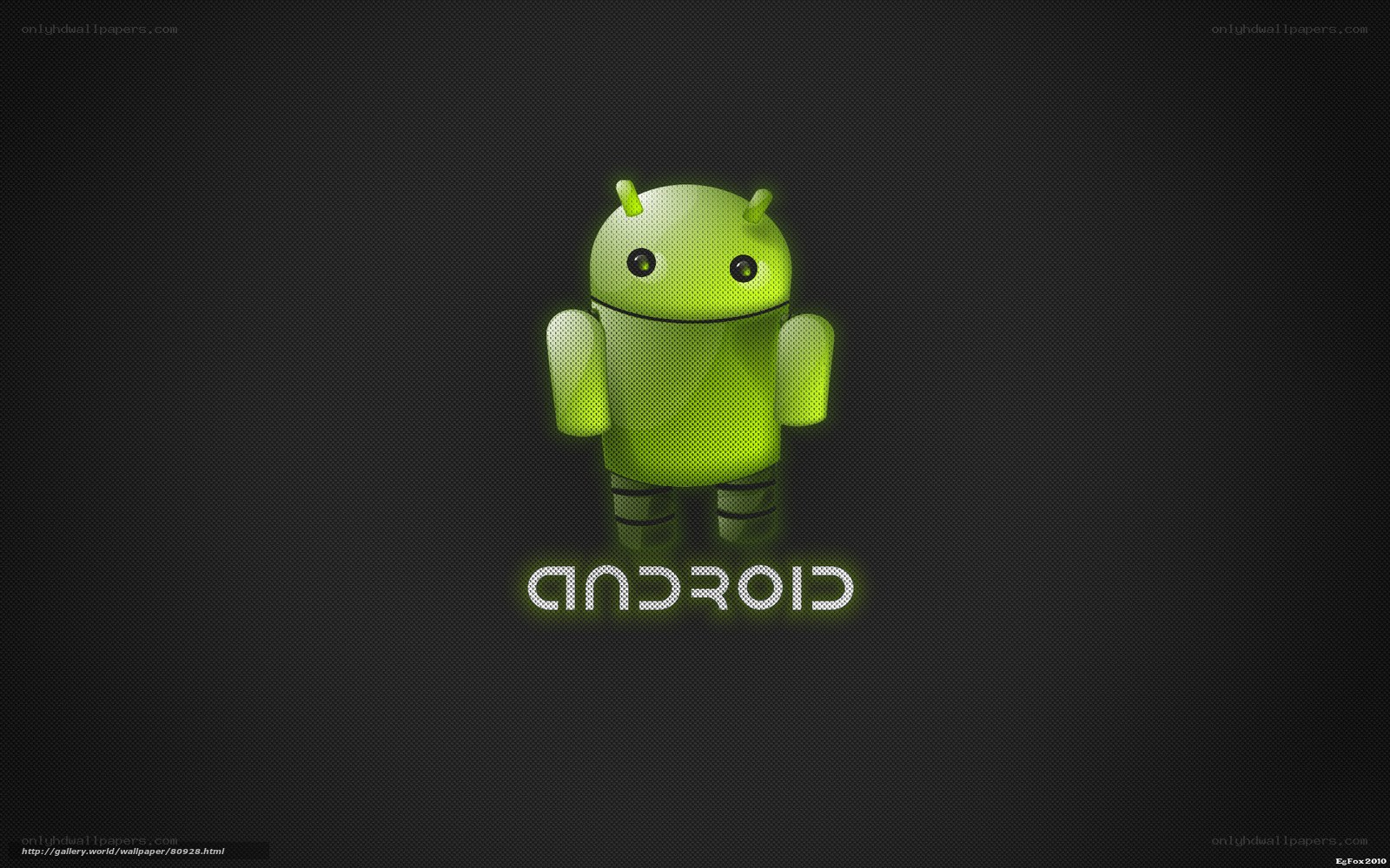 Android logo on dark background