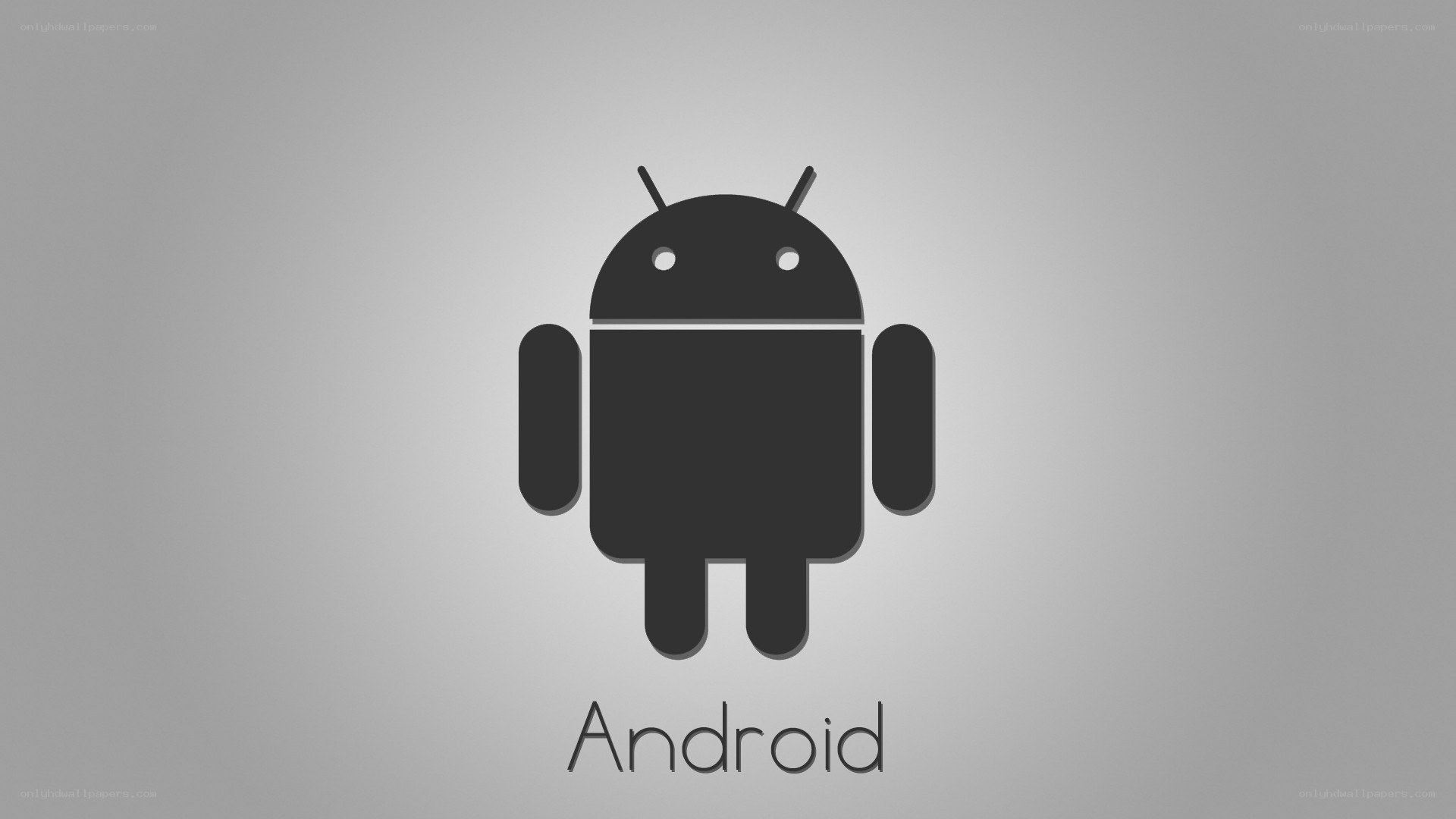 Android logo on gray background