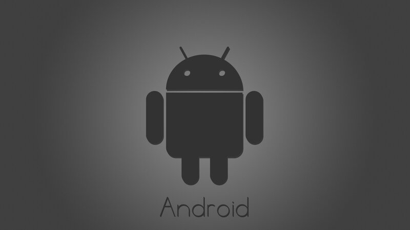 Android logo on gray background