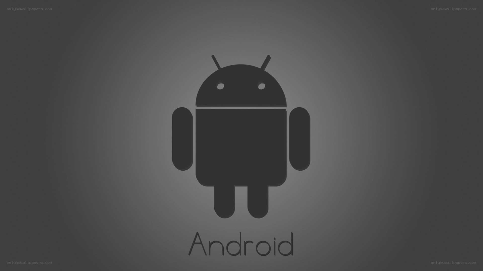 Android logo on gray background
