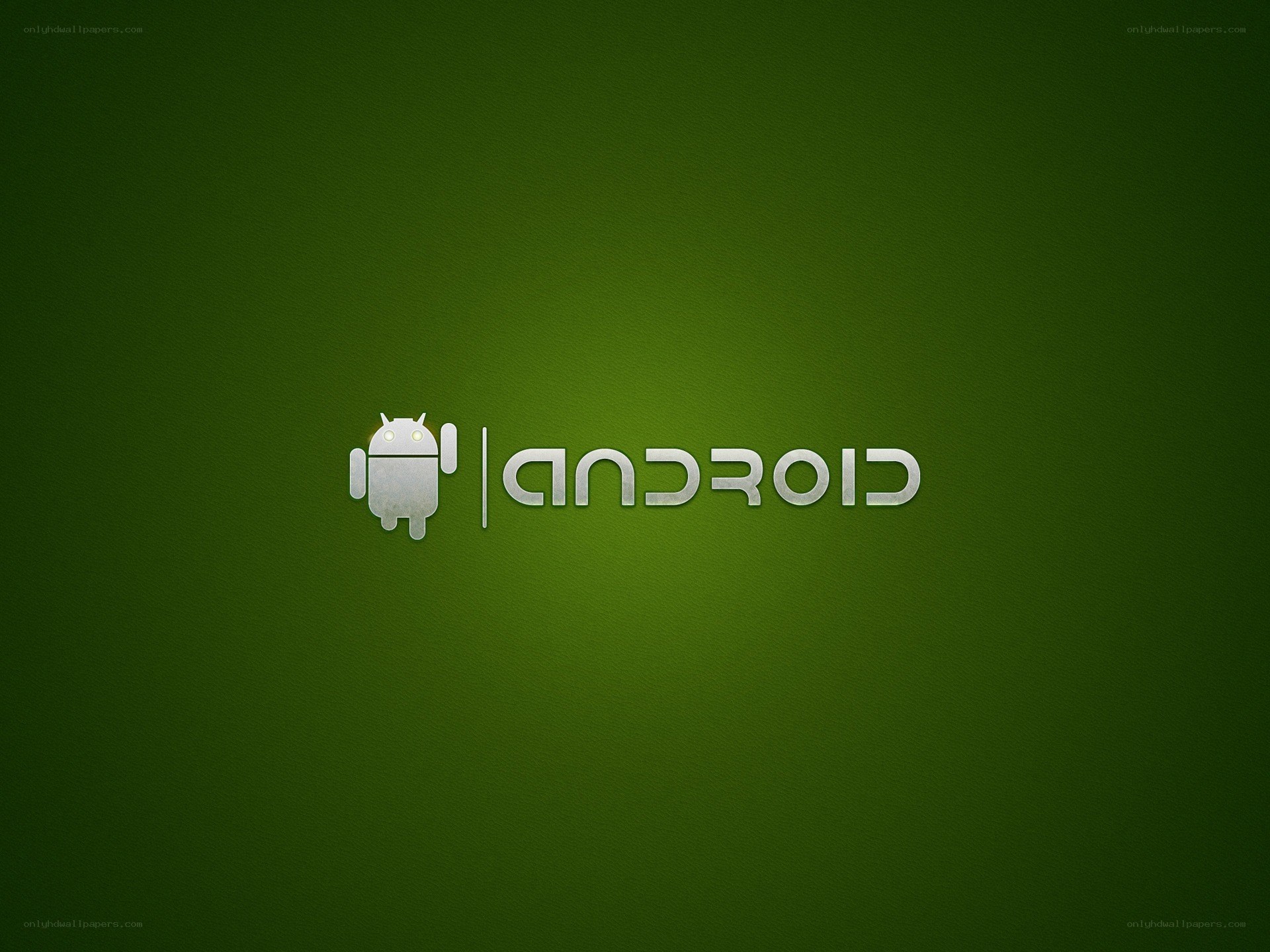 Android logo on green background