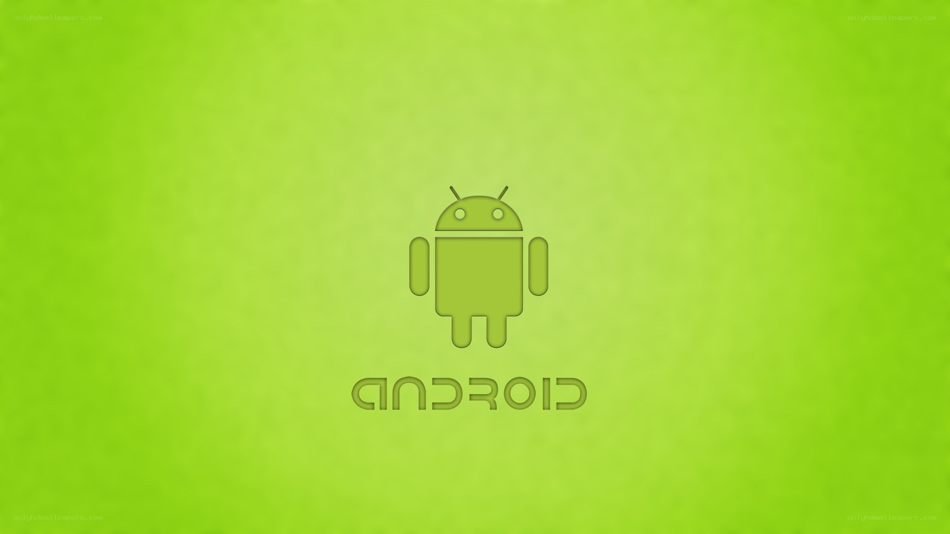 Android logo on green background