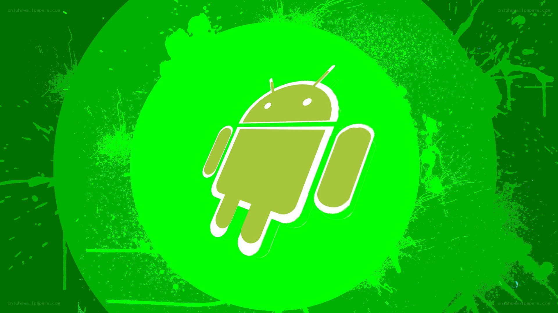 Android logo on green background