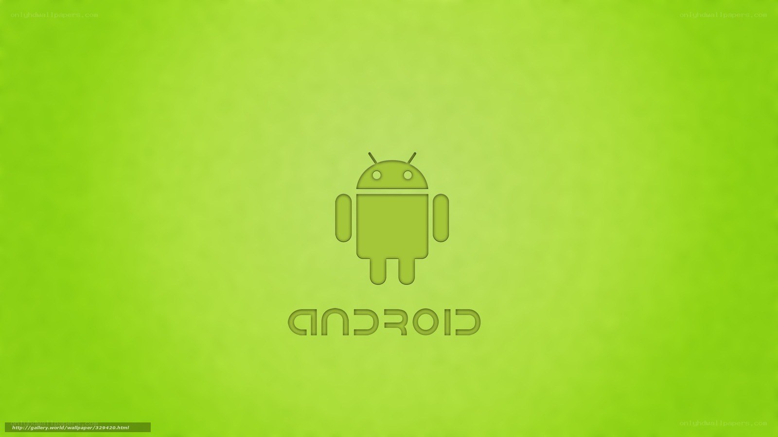 Android logo on green background