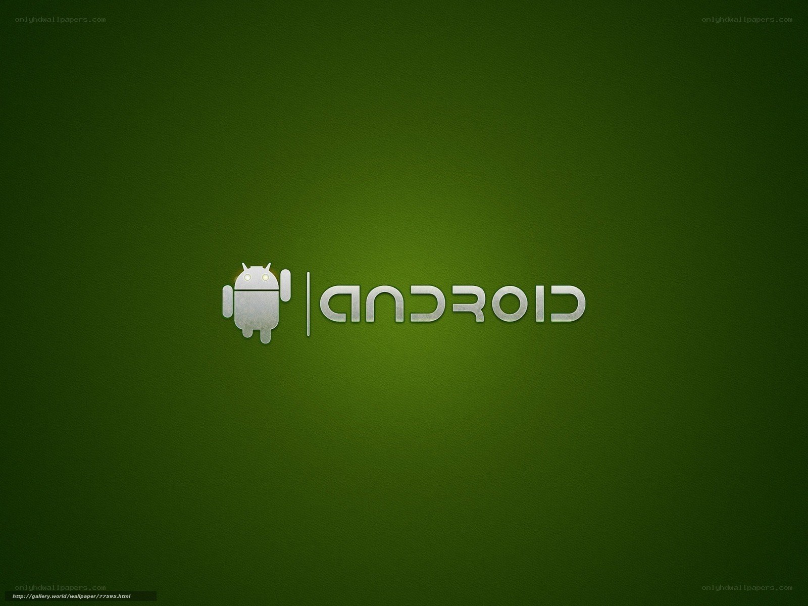 Android logo on green background