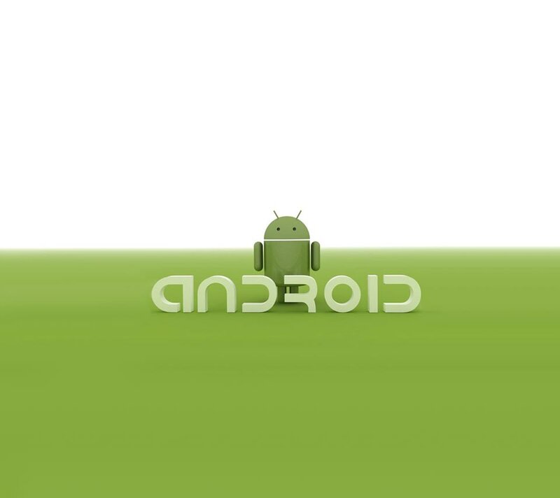 Android logo on green field