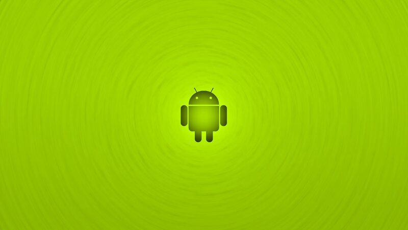Android logo on green swirl
