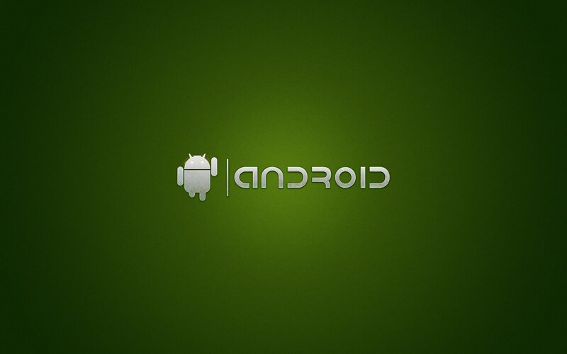 Android Logo on Green — White
