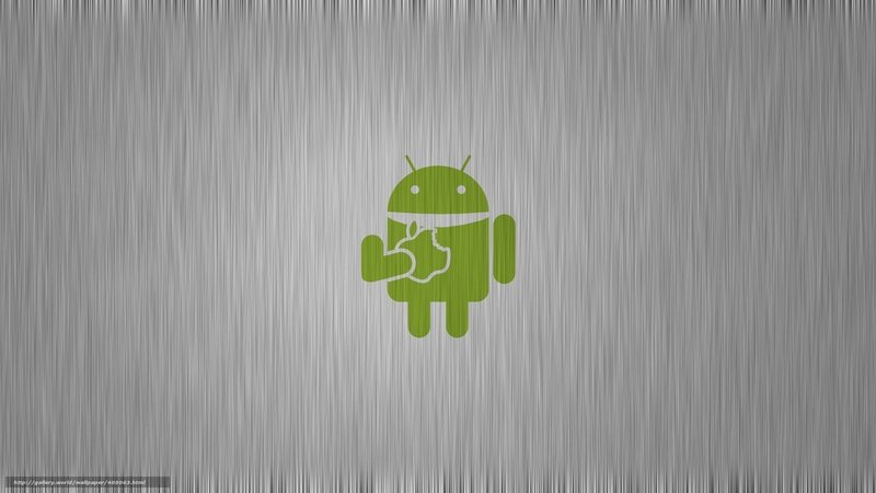 Android logo on metal background