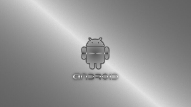 Android logo on metallic background