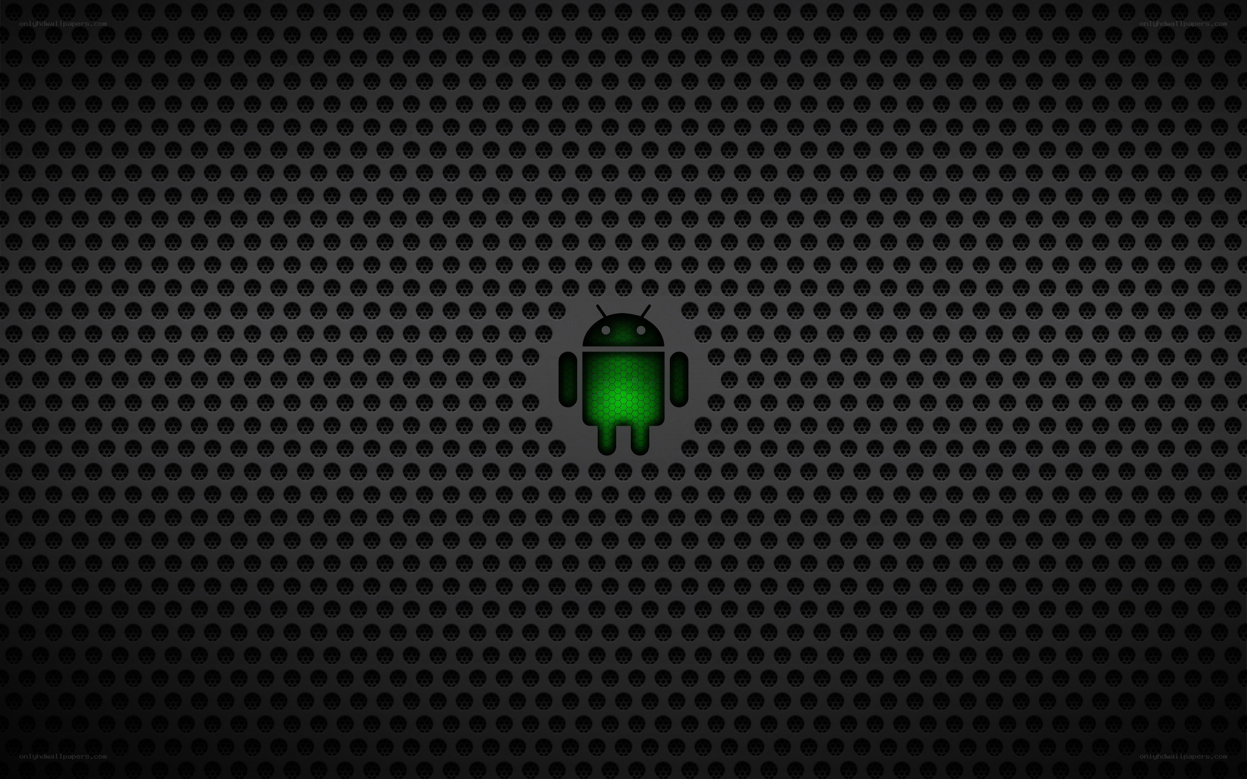 Android logo on perforated background
