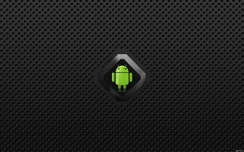 Android logo on perforated background