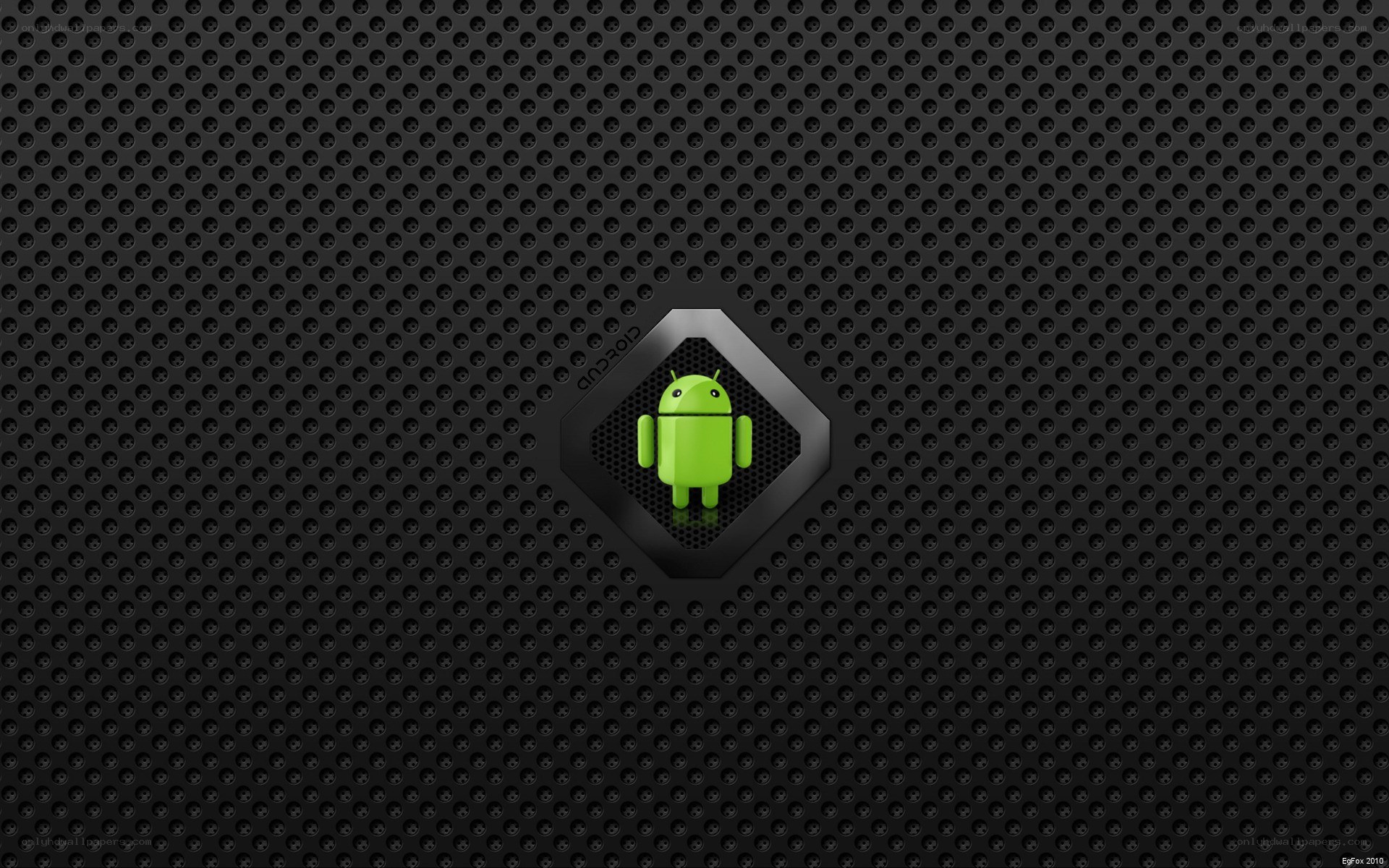 Android logo on perforated background