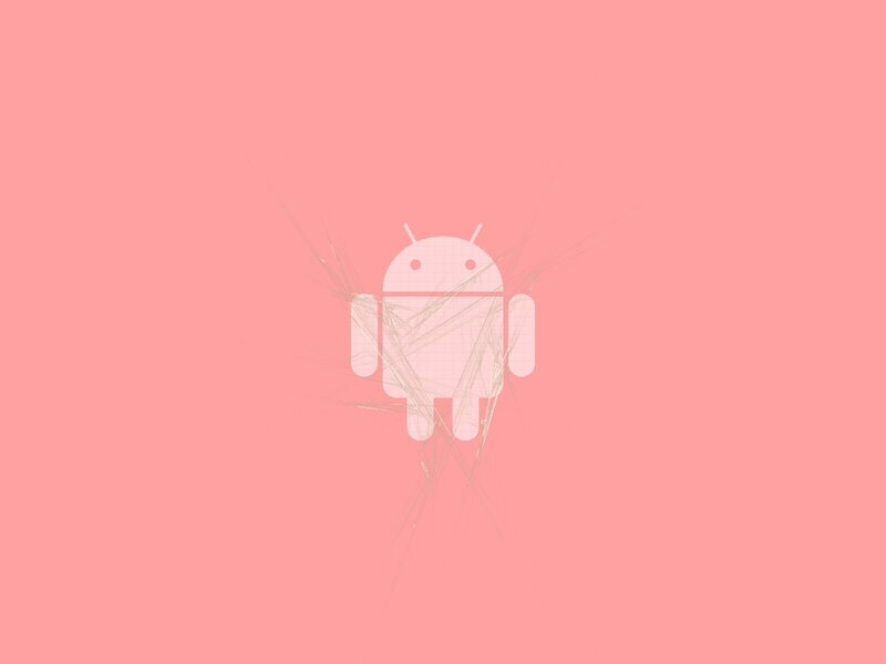 Android logo on pink background