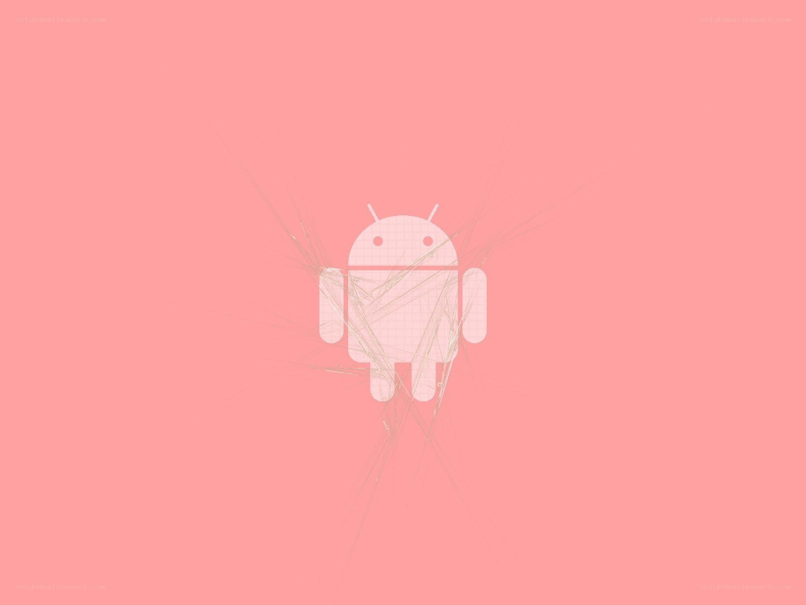 Android logo on pink background