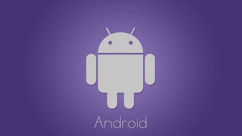 Android logo on purple background