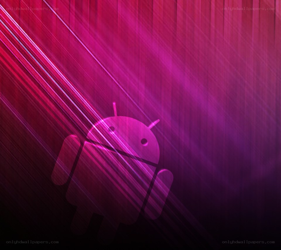 Android logo on purple background