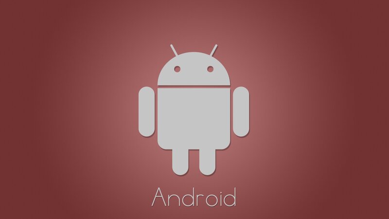 Android logo on red background