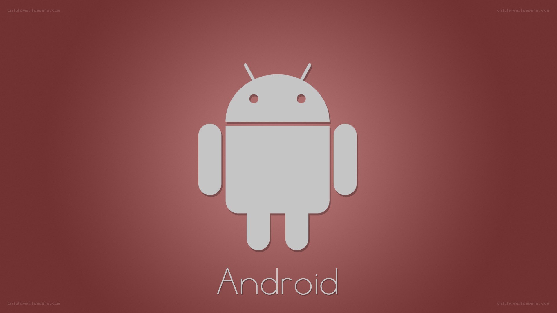 Android logo on red background