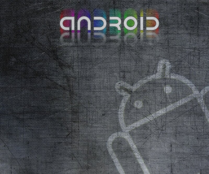 Android Logo on Textured Background — Gray