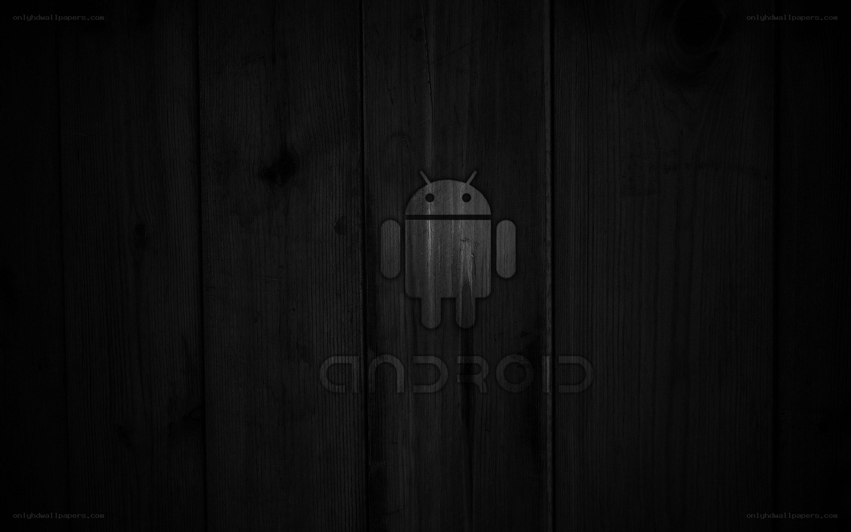 Android logo on wood texture