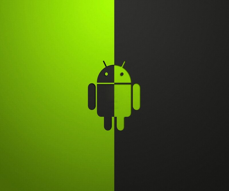 Android logo split background