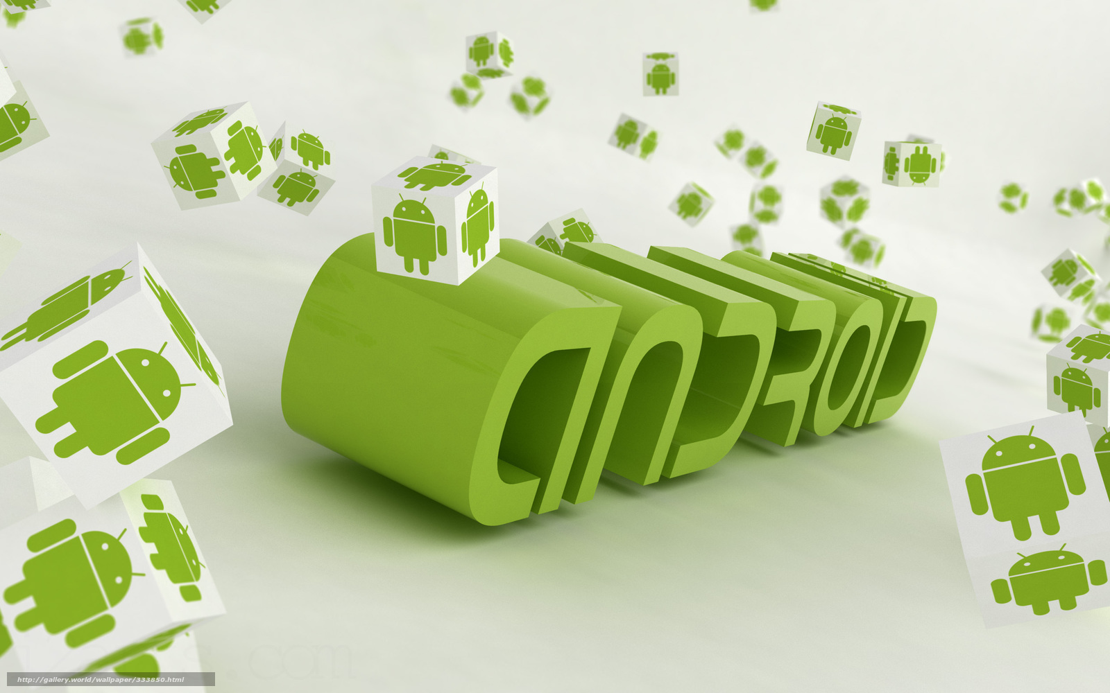 Android logo with cubes