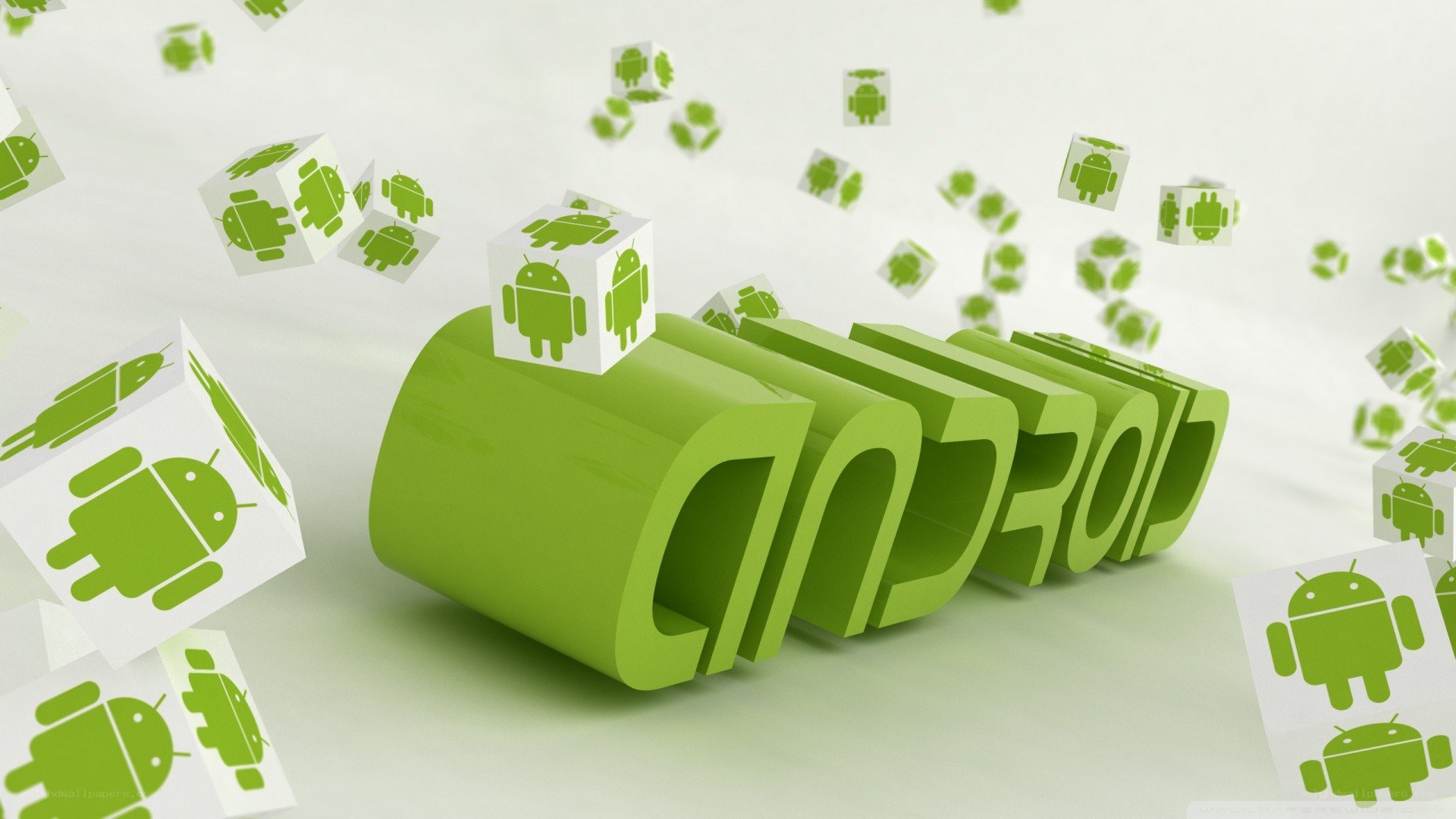 Android logo with cubes