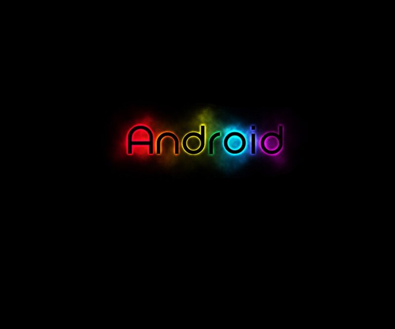 Android logo with rainbow glow