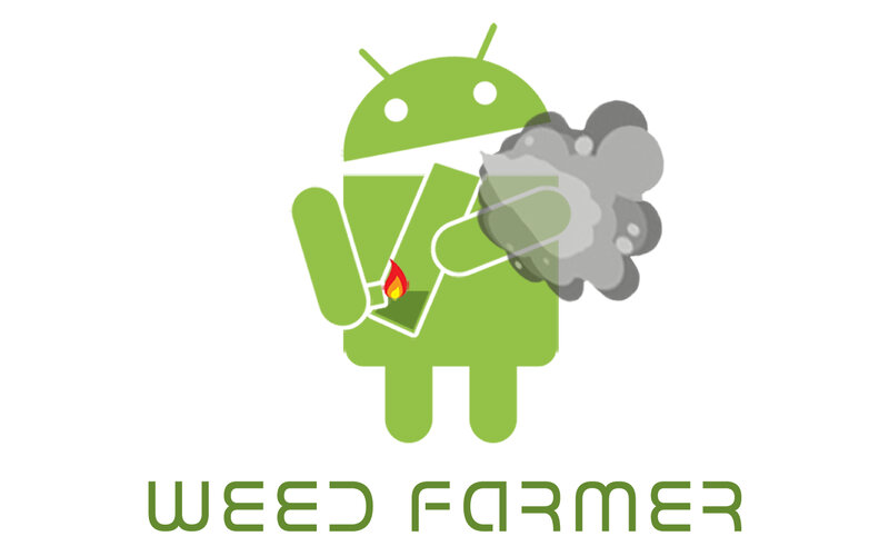 Android logo with smoke and flame