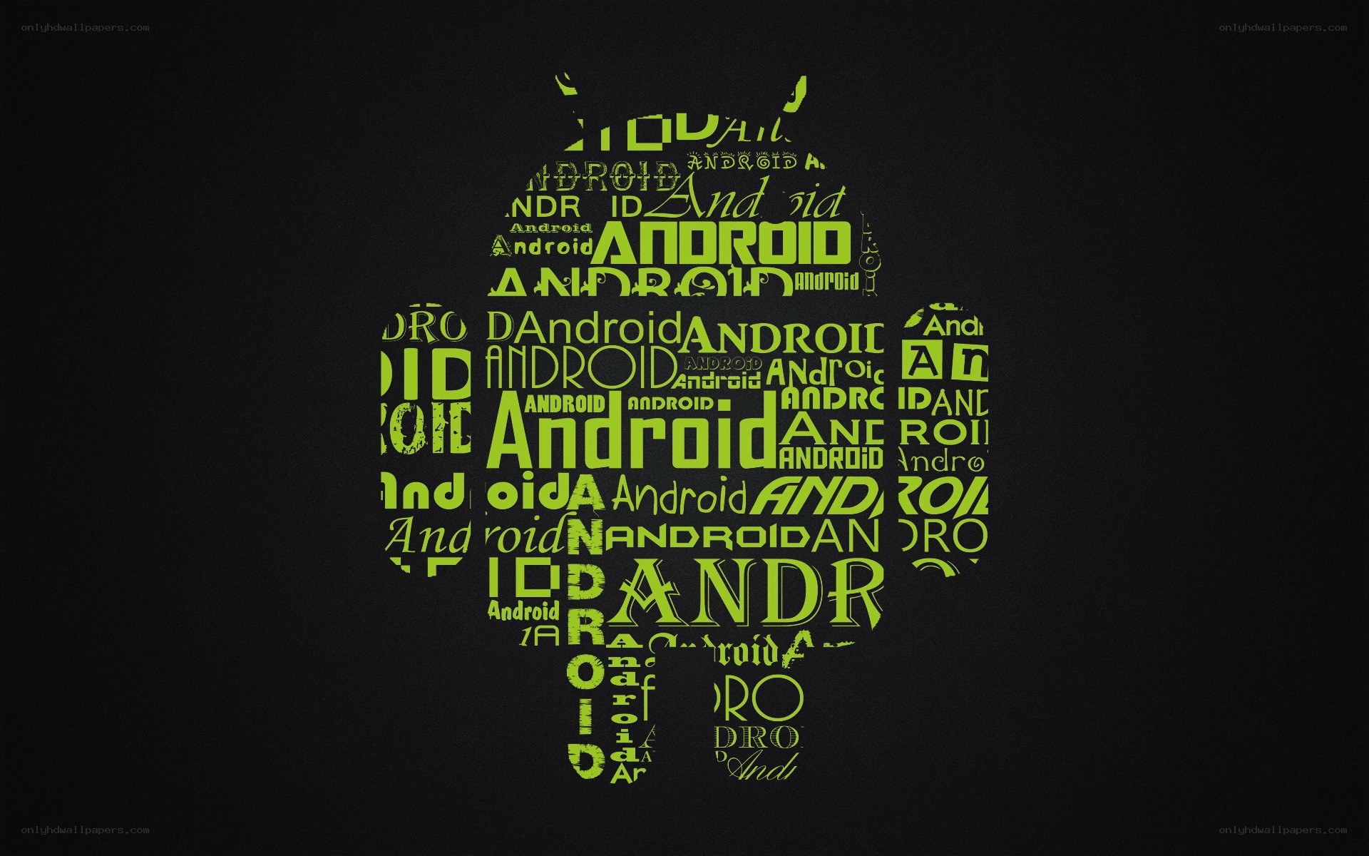 Android logo word art